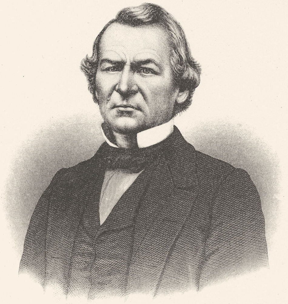 USA. Andrew Johnson, 17th President, US c1880 old antique print picture